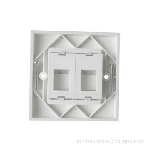86 Type Faceplate with 2 Ports for Cabling Network, Made of ABS Plastic